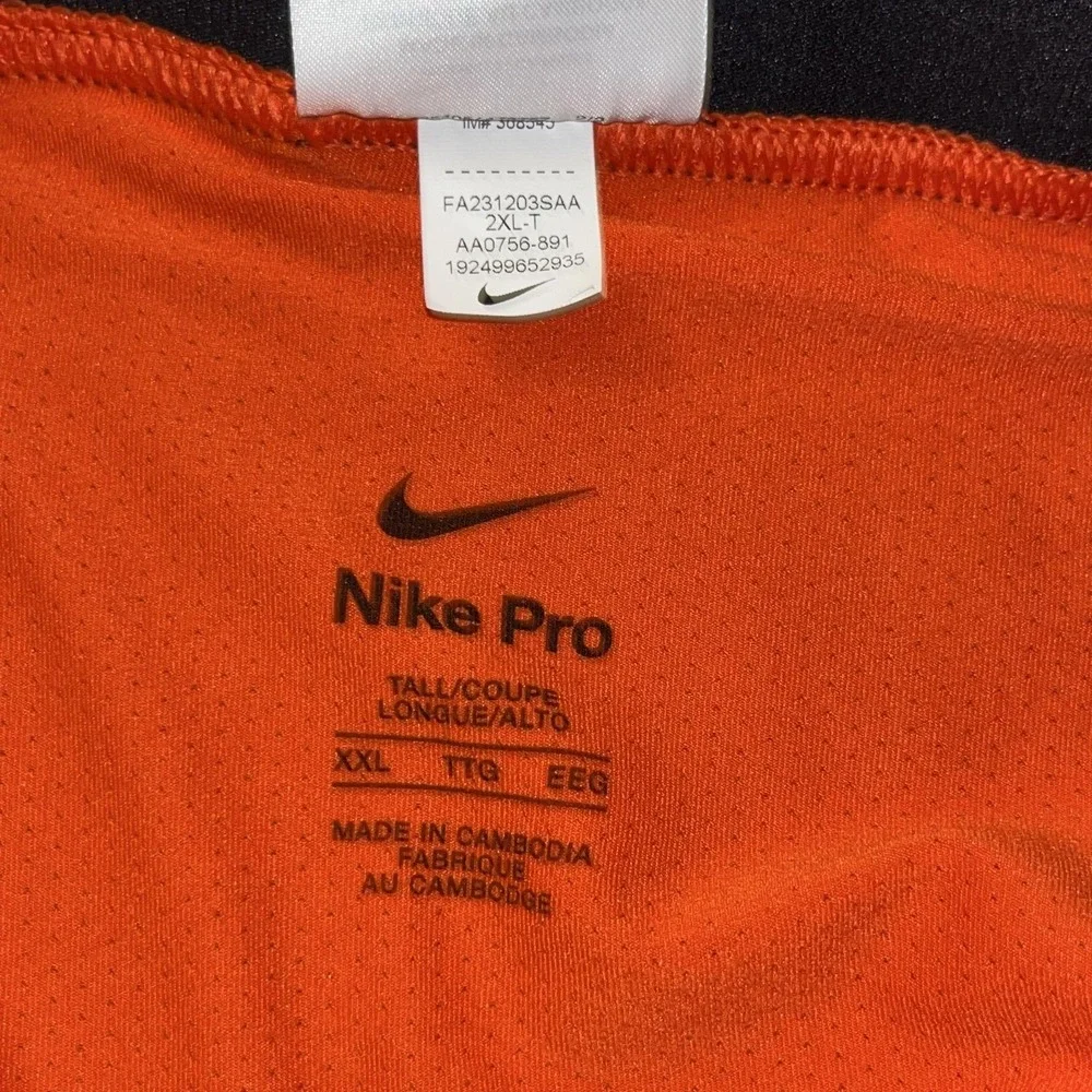 Nike Pro Padded Pants Mens 2XL Tall Orange NBA Basketball AA0756-891 Leggings